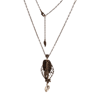 Antique Copper Chain Leaf Necklace-Necklaces- Creative Jewelry by Marcia